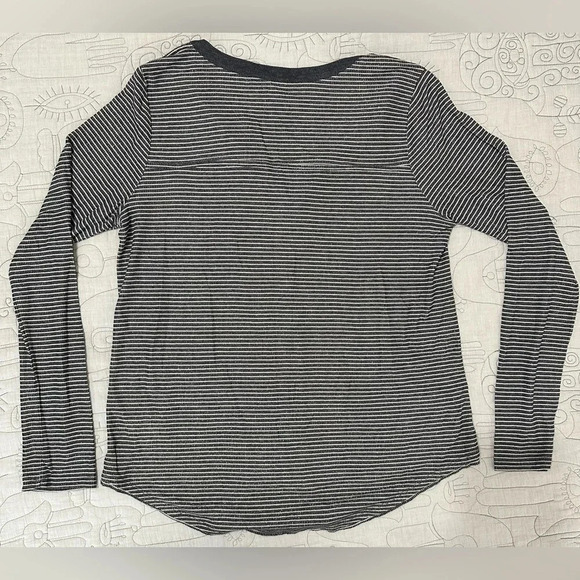 Anthropologie Akemi + Kin L Striped Gray & Metallic Top - Picture 3 of 8